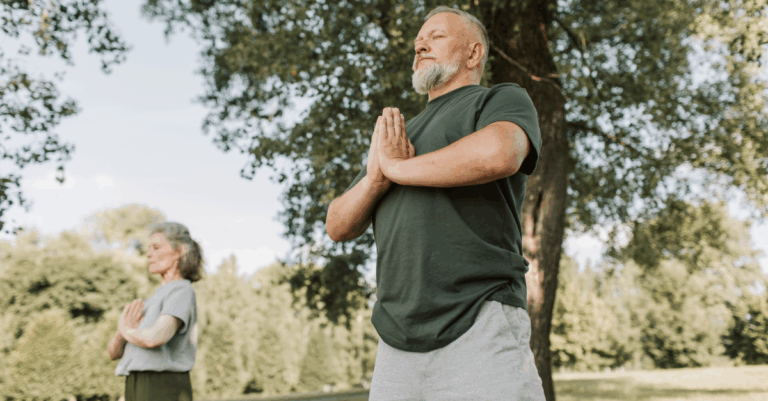 healthy aging individual living happily with stem cell treatments.